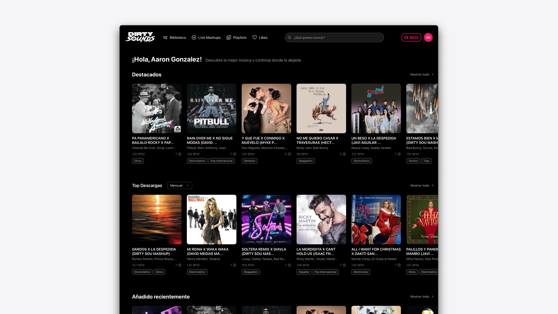 Diseño de la plataforma Dirty Sounds